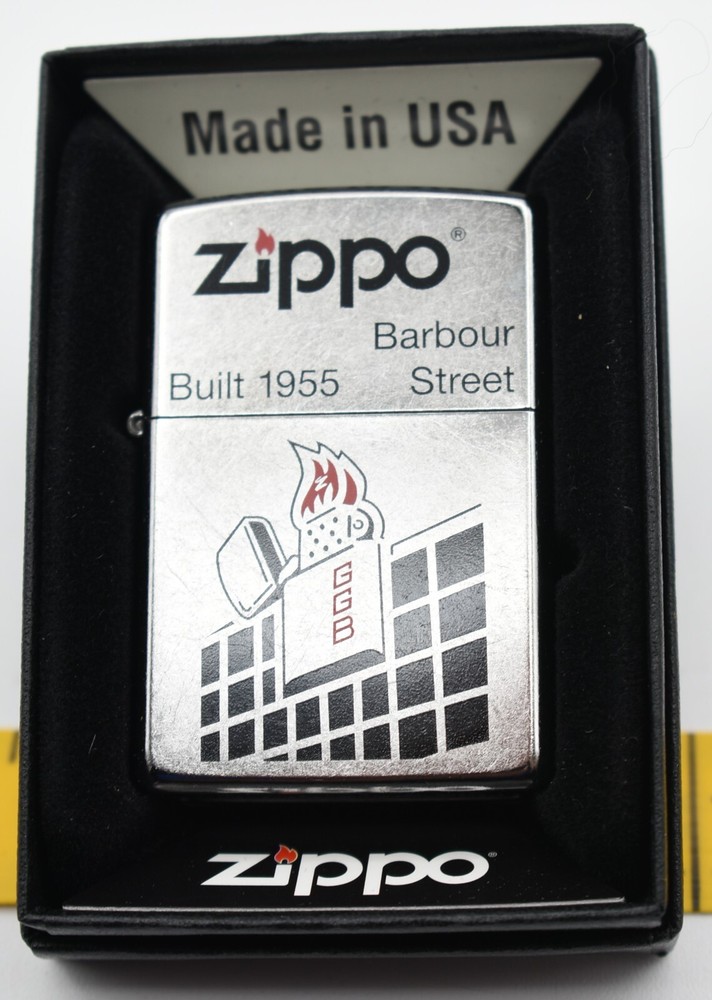 Zippo lighter, 2018 un-fired Barbour Steet in original box