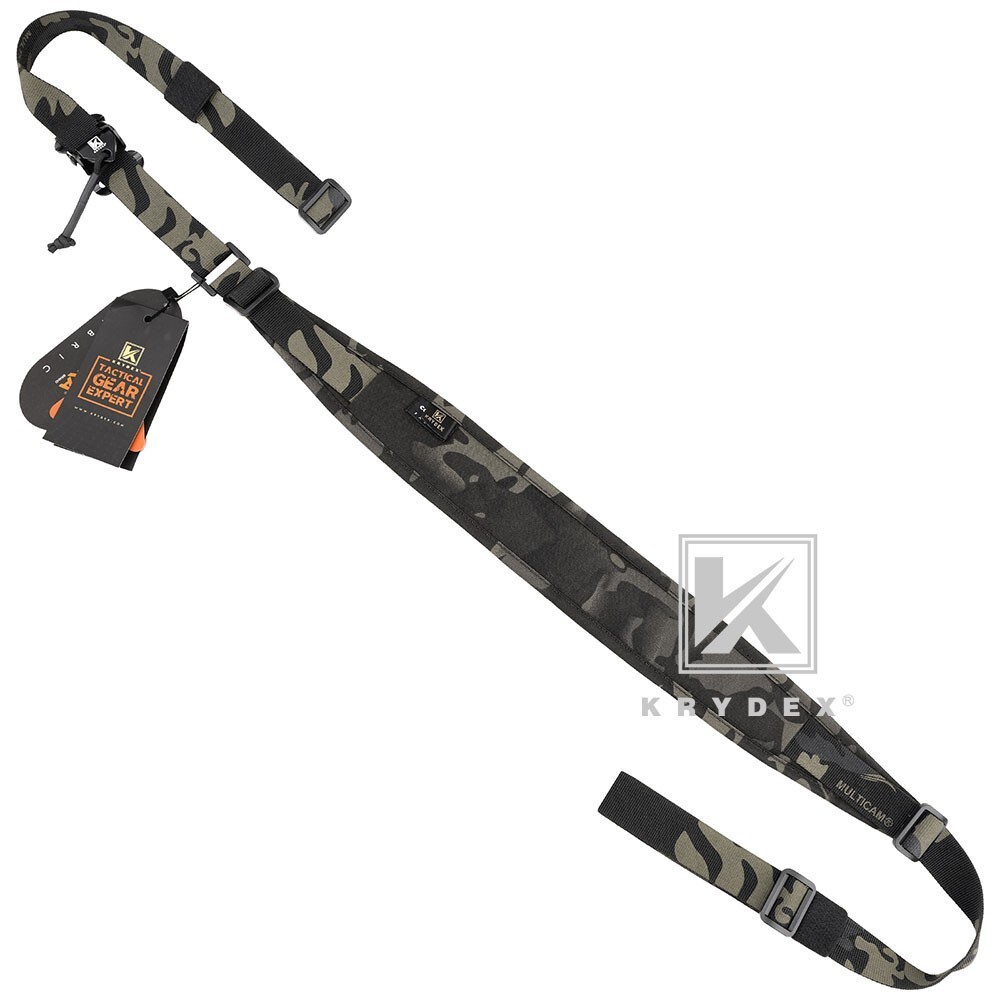 KRYDEX Tactical Sling Modular Slingster Pull Tab 2Point Quick Adjust Black Camo
