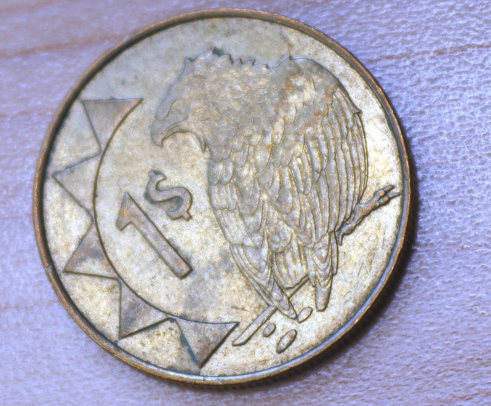 1996 Namibia 1 Dollar Bateleur Eagle