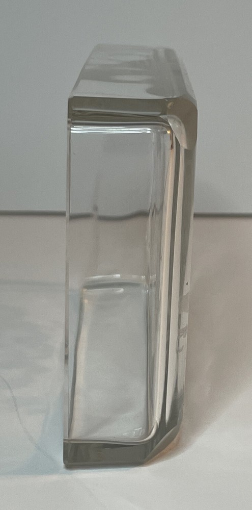 Germany Sterling Repousse Basket Etched Glass Insert Rectangular Swing Handle