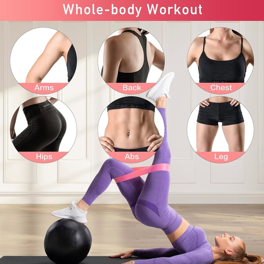 Resistance Loop Exercise Bands 5 PCS,Super Elastic Hip Resistance Bands