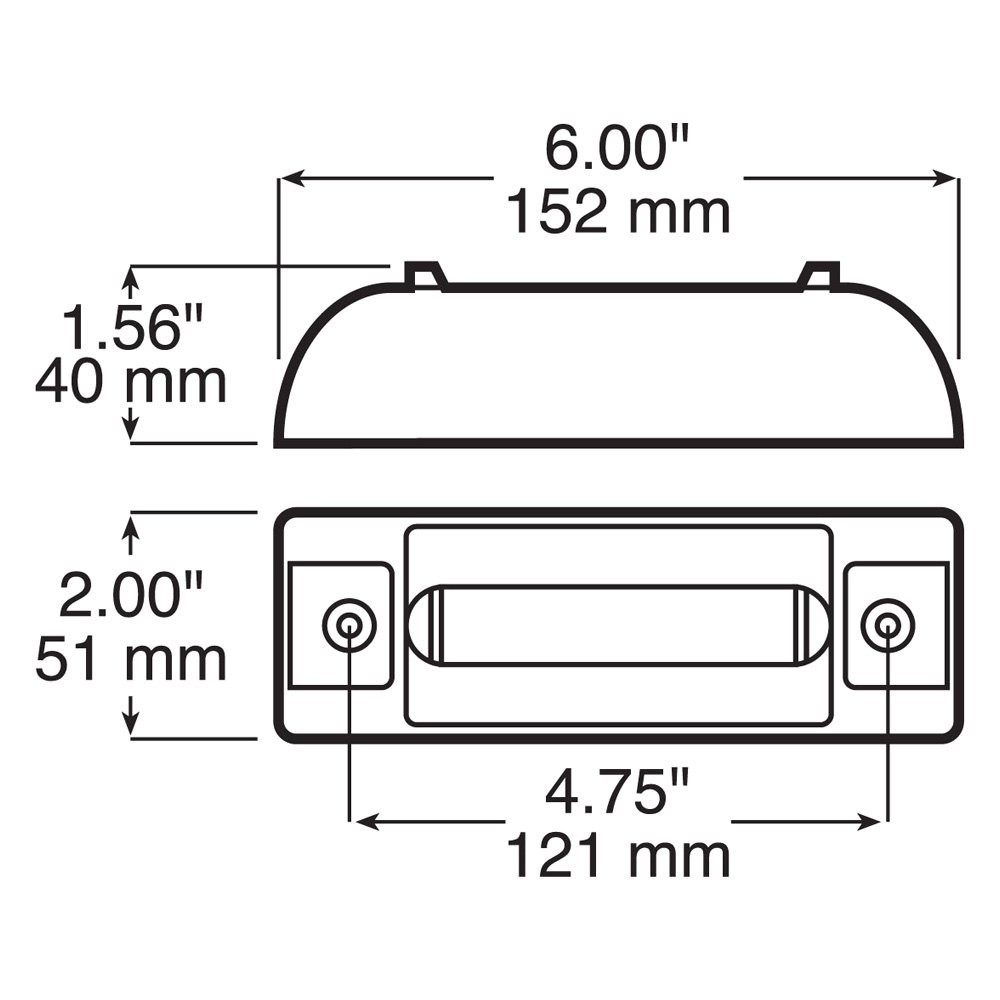 Peterson 187 Piranha 6"x2" Amber Rectangular LED Side Marker Light
