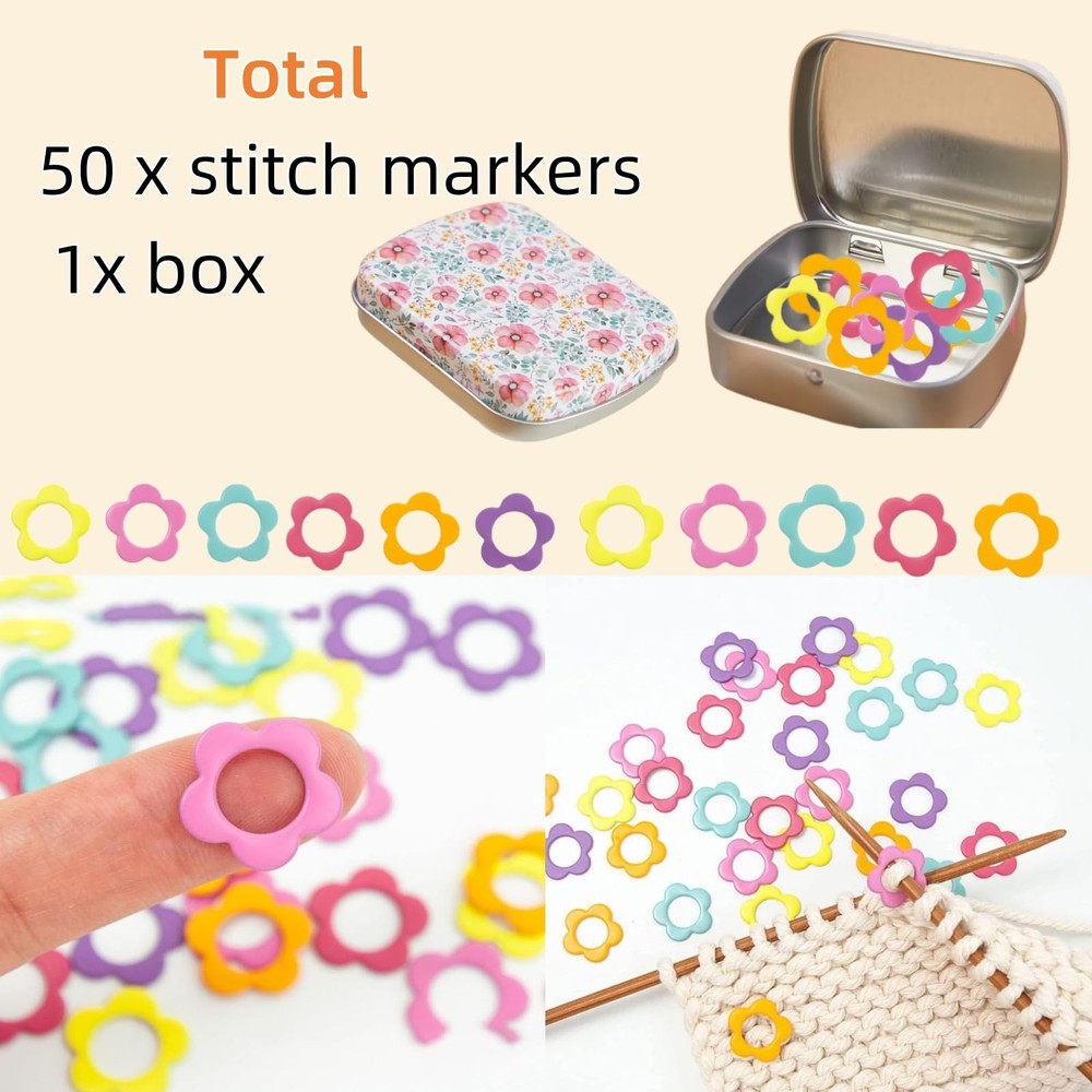 Hilsayum 50Pcs Heart Shape Stitch Markers for Medium,