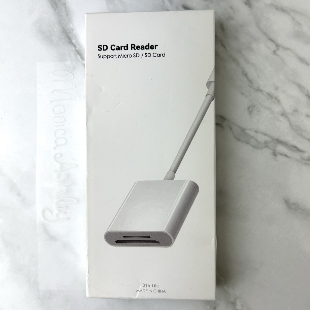 NEW SD Card Reader Adapter Supports Micro SD/SD Cards, White