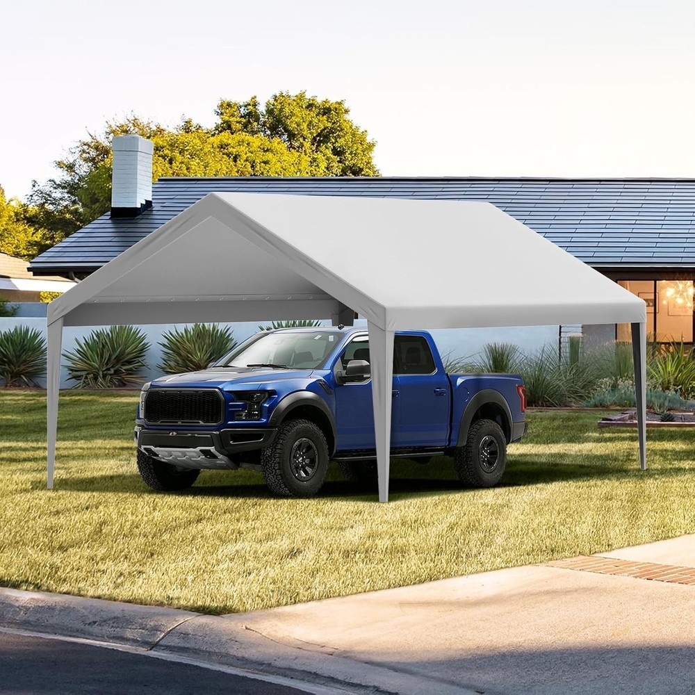 13x20 ft Durable Carport Replacement Canopy, Easy Install with Bungee System