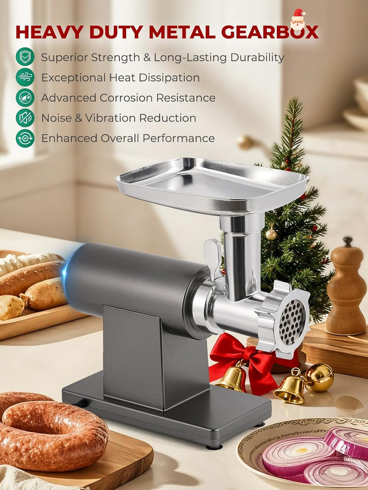 3200W Electric Meat Grinder with Touch Control & Sausage Maker Attachments