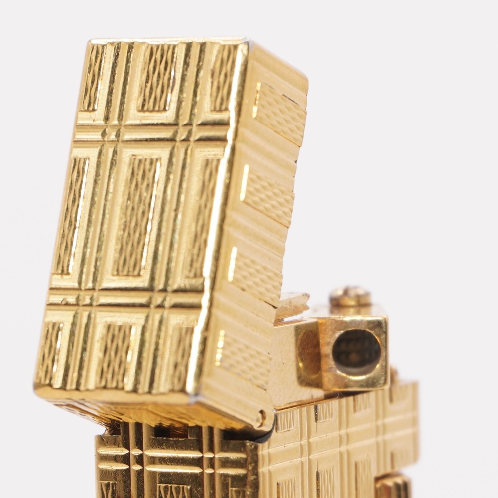 Rare Dunhill Lighter Gold check Pattern-Ultrasonically cleaned