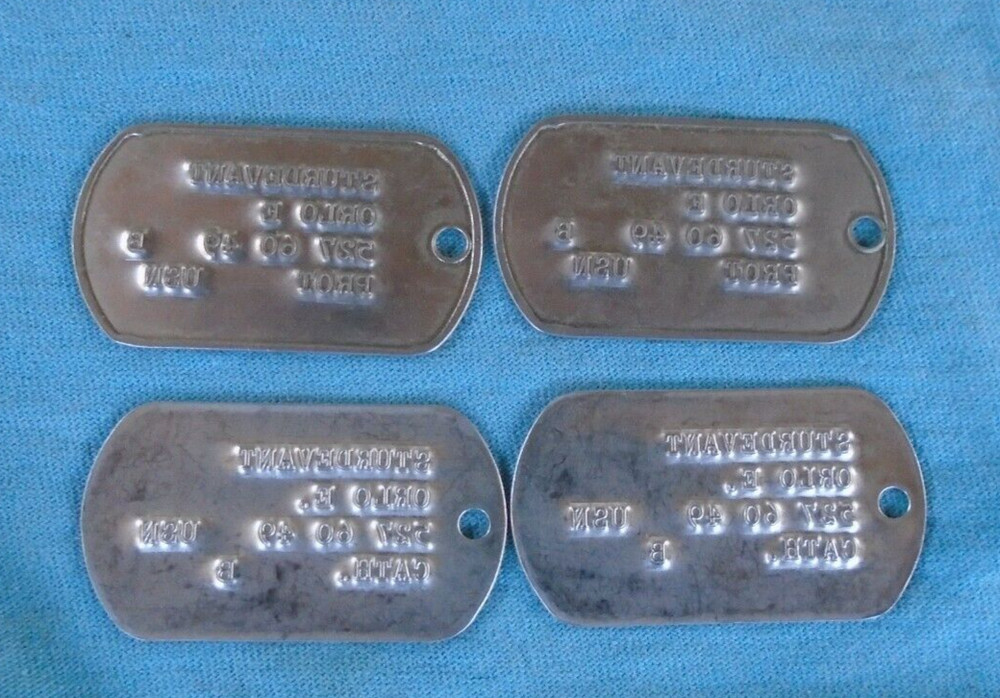 US Navy dog tags, same sailor, lot of four