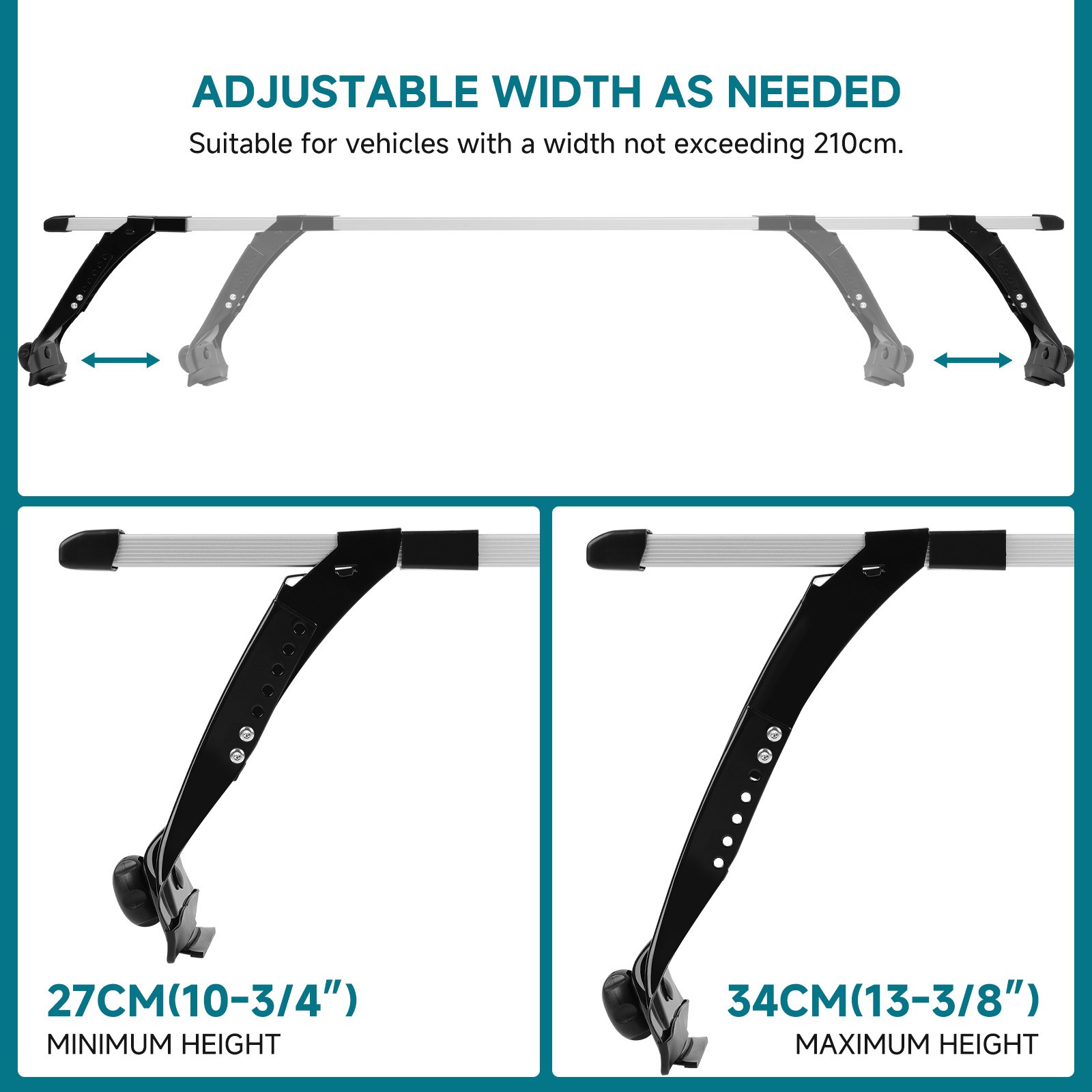 For Dodge B150 B250 B350 63" Gutter Roof Rack Crossbars Luggage Cargo Carriers