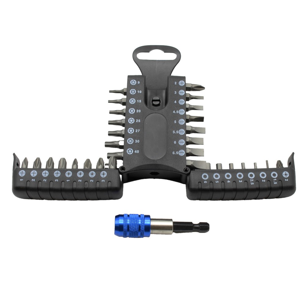 TMAX 33 pc Impact Ready Security Screwdriver Bit Set Kit w Quick Release Chuck
