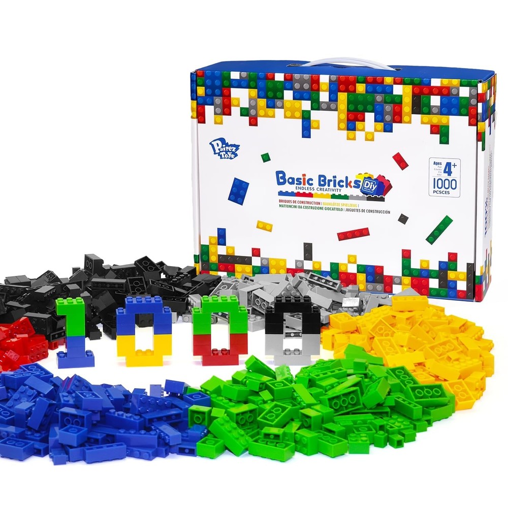 1000 Piece Building Bricks Set, Classic Creative MOC Bricks Starter Set, Acce...