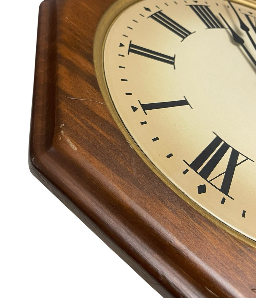 Seth Thomas Golden Rule Pendulum Wood Wall Clock E477-005 - Untested No key