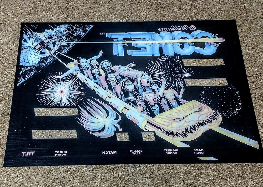 WILLIAMS comet pinball machine backglass translite replacement