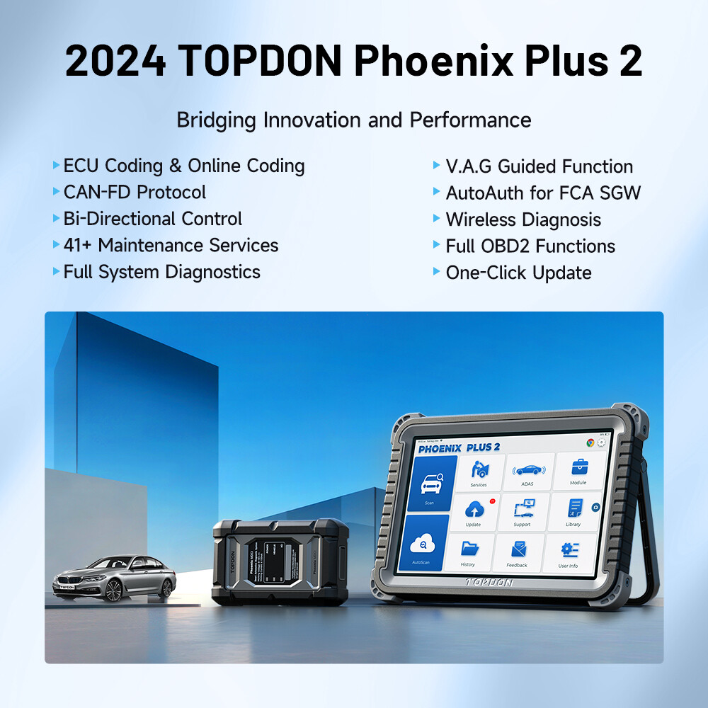 2025 TOPDON Phoenix Plus 2 Online Coding Car Full System Diagnostic Scanner Tool