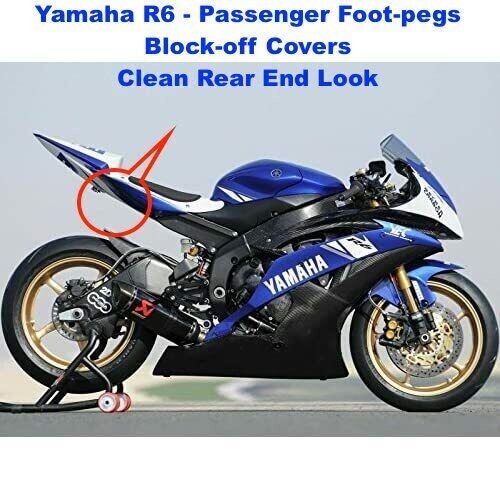 YAMAHA R6 Passenger Peg DELETE, 08-16 White