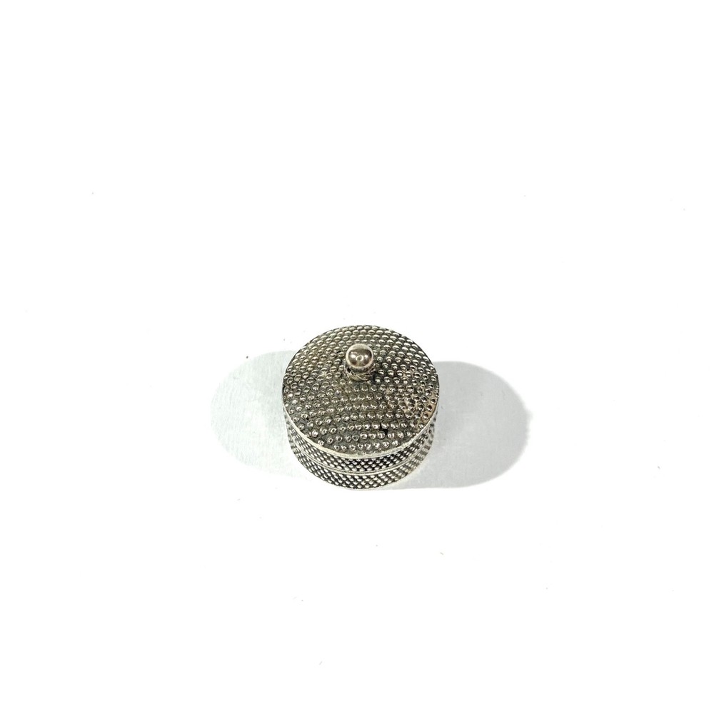 Vintage Solid Silver Ethnic Pill Box , Hallmarked pillbox