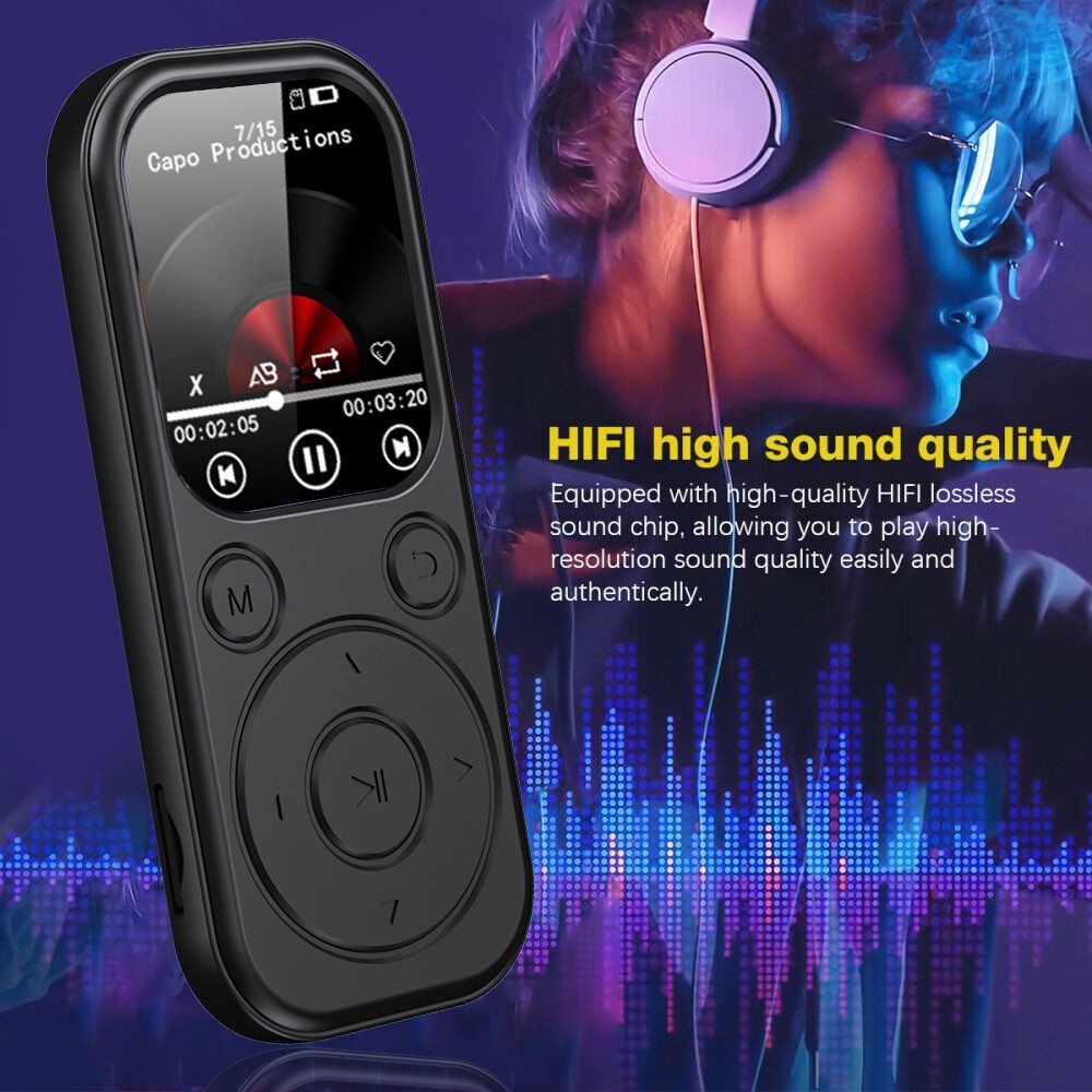 Compact Music Player with Touch Functionality and 128GB Storage Support