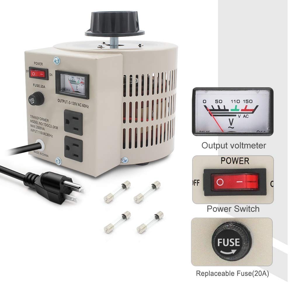 Variable Transformer Variable Voltage Regulator, 0-130V Output, 110V-120V Input,