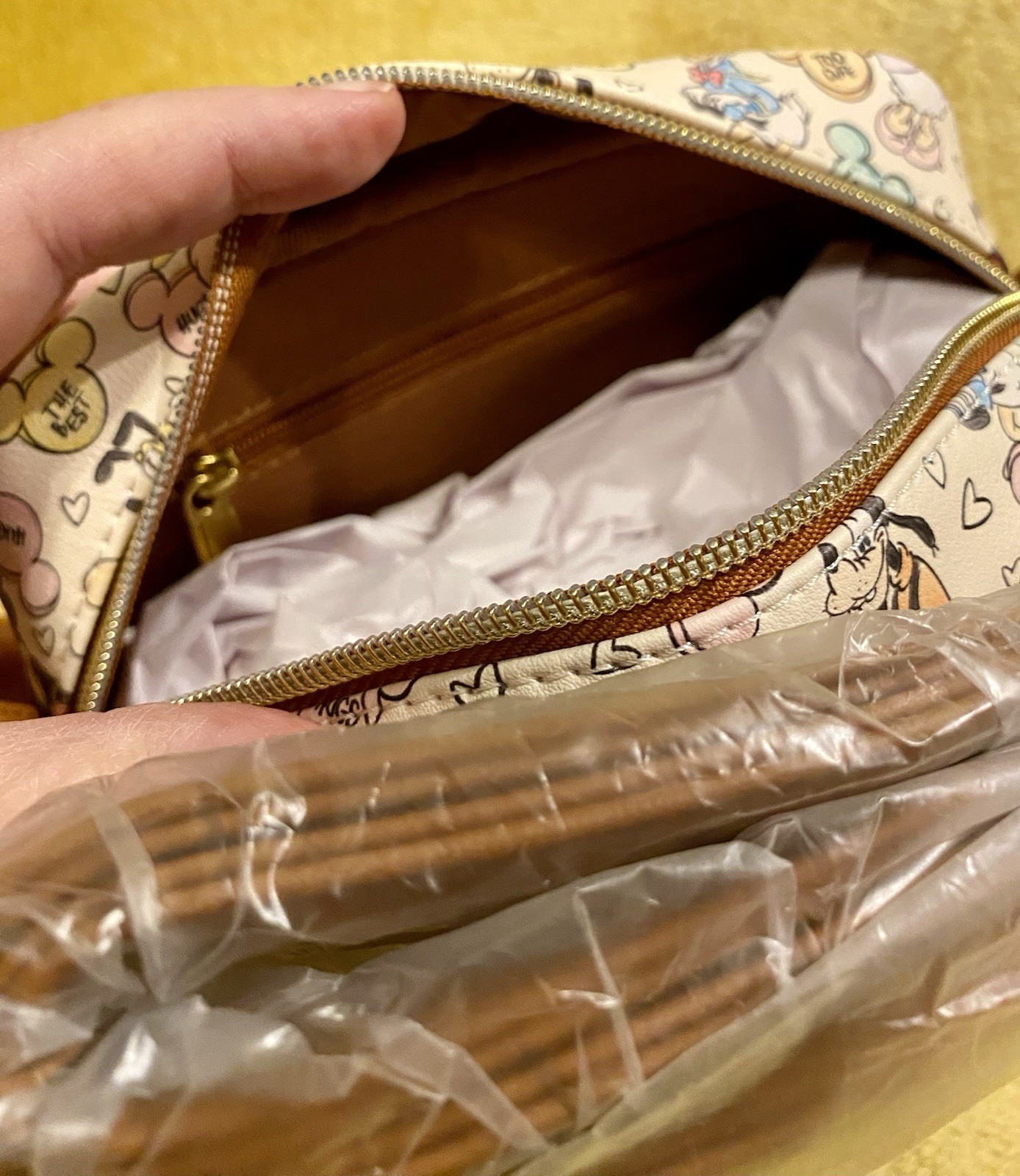 LOUNGEFLY Disney Mickey Mouse & Friends Candy Camera Zip Closure Crossbody Bag.