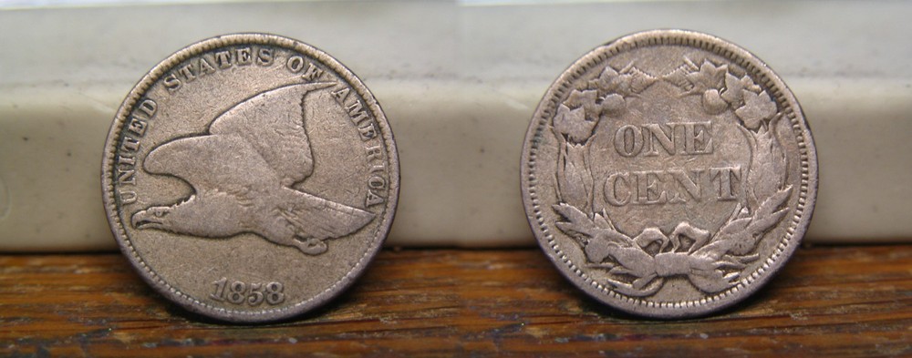 1858 FLYING EAGLE CENT SMALL LETTER US COIN