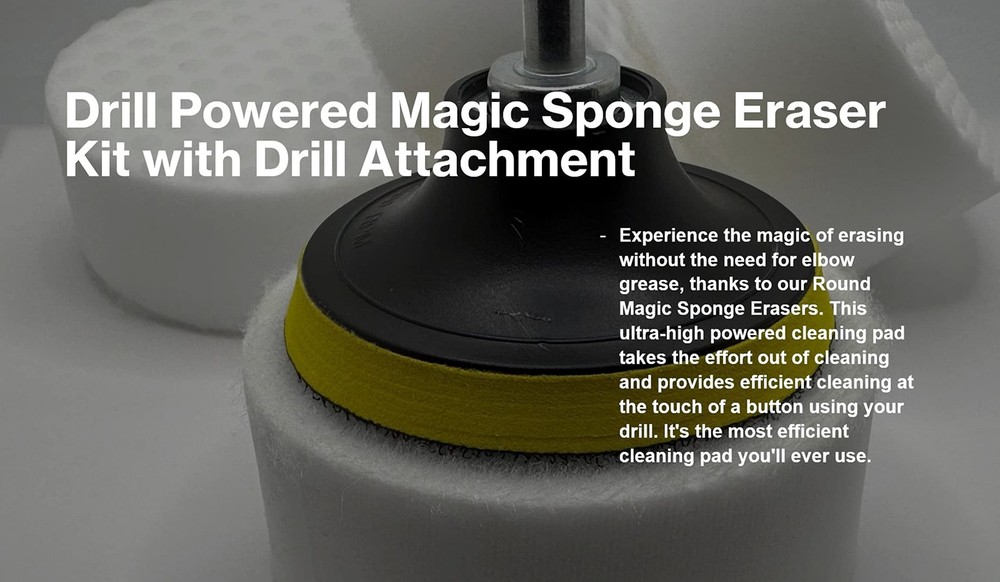 4.5” Drill Powered Magic 4.5" Sponge Eraser Kit, White