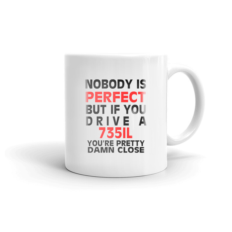 Nobody's Perfect Except 735IL Coffee Tea Ceramic Mug Office Work Cup Gift