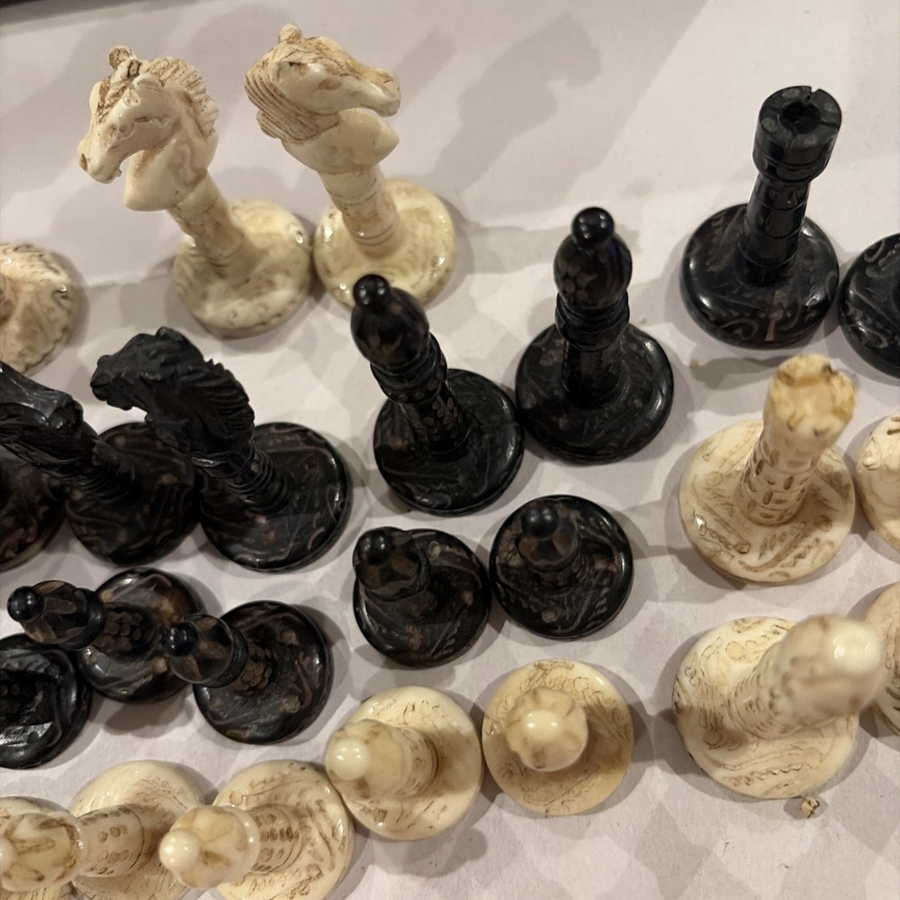 Antique Hand Carved Chess Set