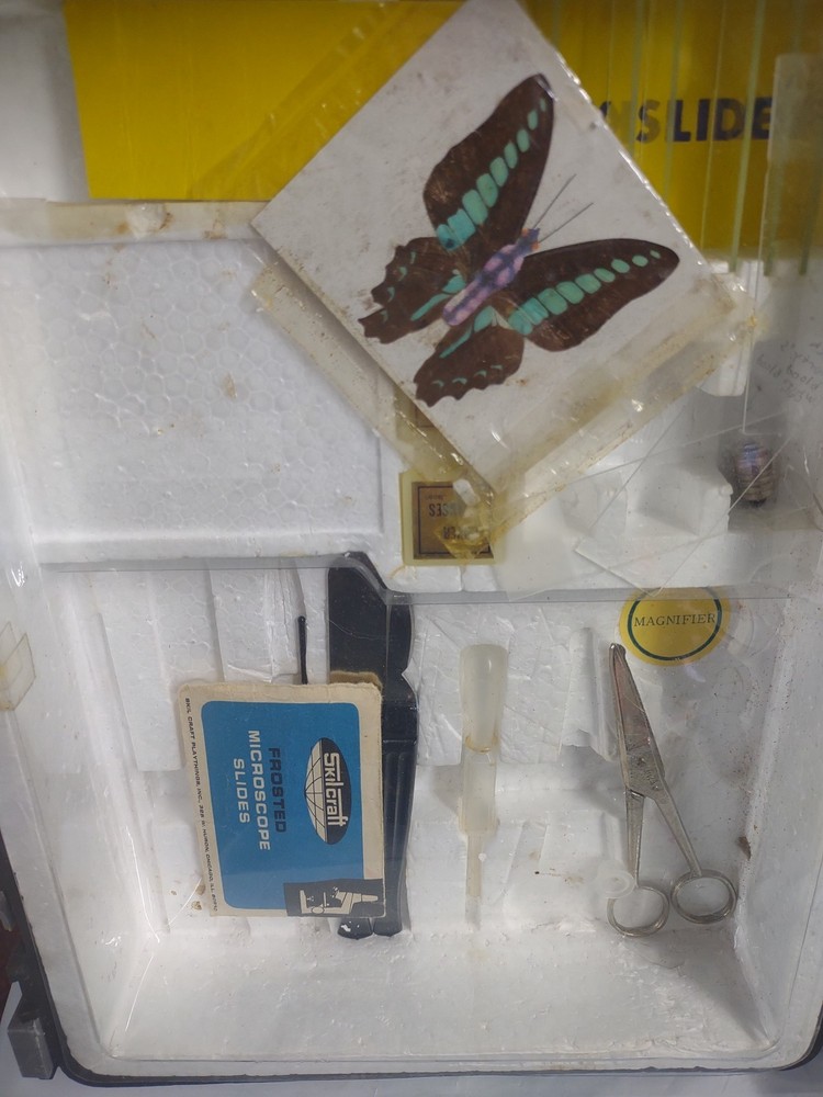 Sears Microscope Set Vintage, 200X Zoom Microscope,W/ Case & Extras