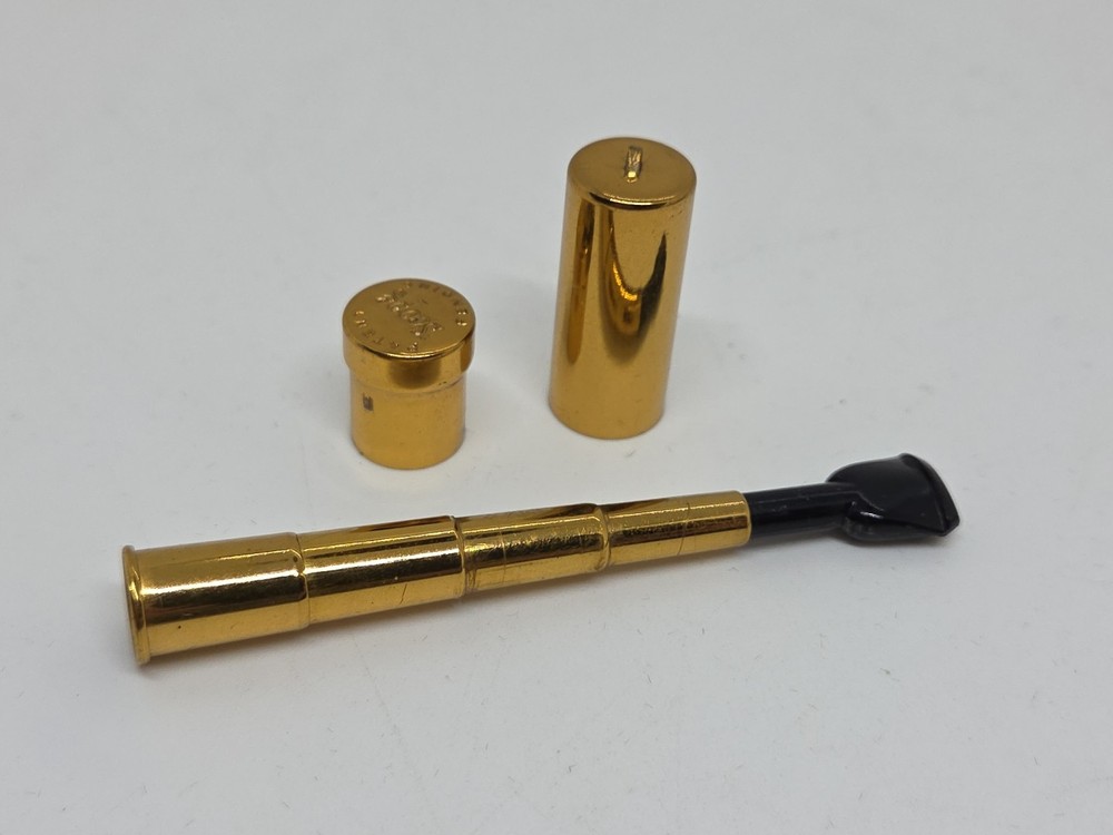 1940s MINI FOLDING Gold Plated Telescopic CIGARETTE HOLDER & CASE by SCOPE