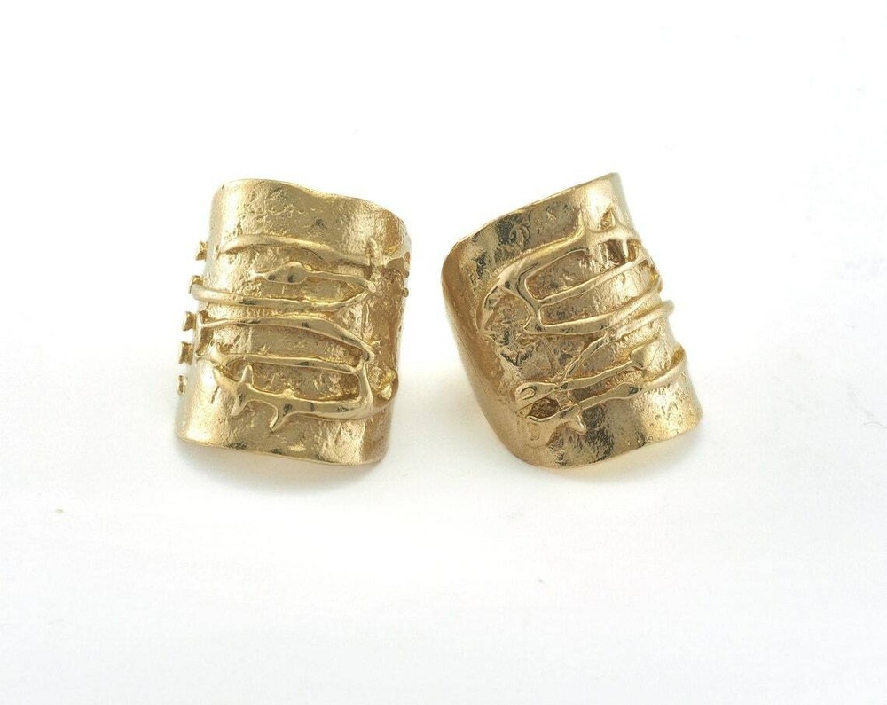 Textured Ring Adjustable Ring - Raw Brass (17mm 6.5US inner size) 2814