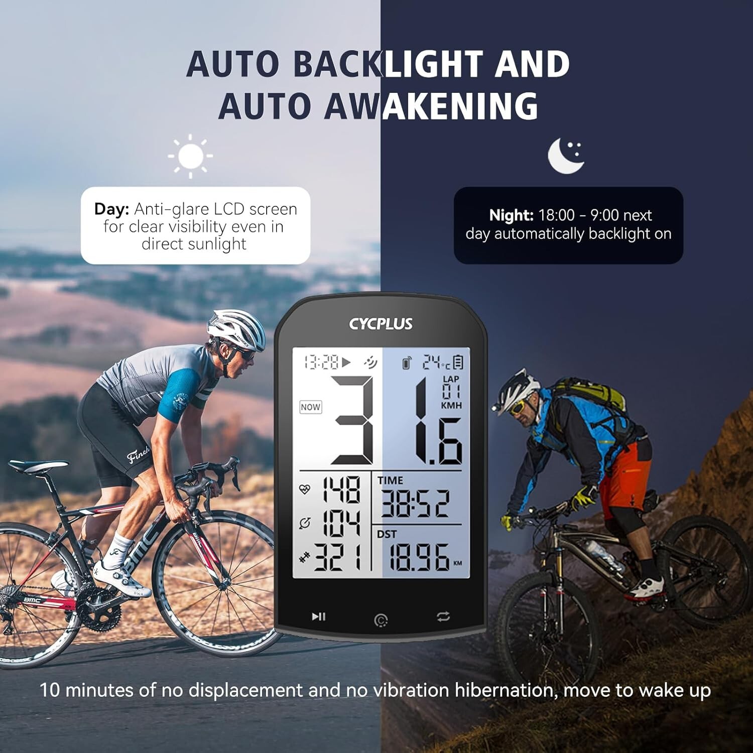 CYCPLUS M1 GPS Wireless Bike Computer Digital Speedometer with Bluetooth/ANT+