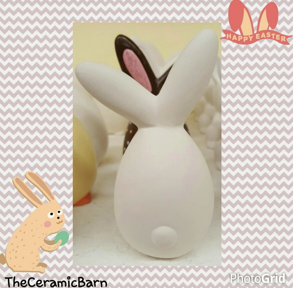 Easter Egg Bunny Ceramic Bisque Ready To Paint Easter Craft DIY