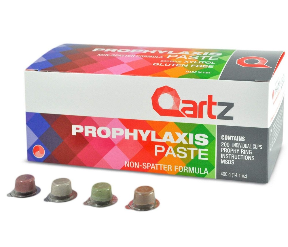Qartz Medium Mint Parfait Prophy Paste Cups with Fluoride / 200/Box / Non-Drying