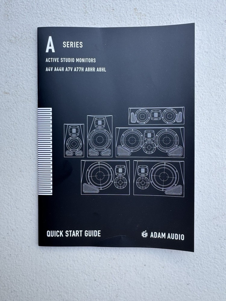 ADAM Audio A Series Active Studio Monitors Quick Start Guide Manual OEM Booklets
