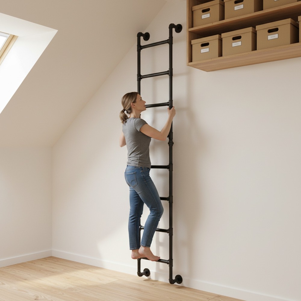 Wall-mounted 8-step Bunk Bed Ladder High Loft Attic Eight Steps Ladders Tool