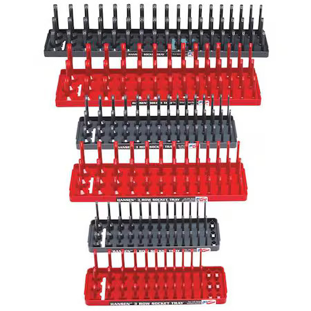 Hansen Global 92013 Socket Tray, Gray, Red, Plastic, 4 1/4 In
