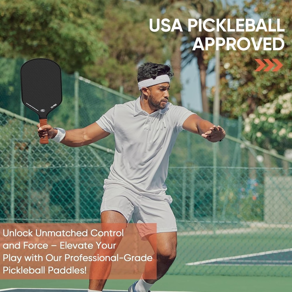 High-Performance Pickleball Paddle with 16mm Honeycomb Core & Carbon Surface