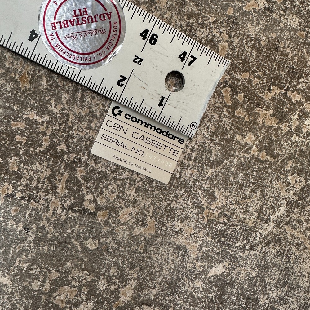 Commodore C2N Datasette Cassette -Serial # Plate Only