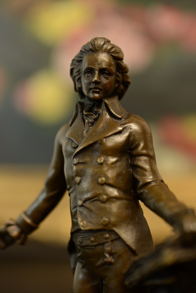 SIGNED Milo, bronze sculpture musician Statue