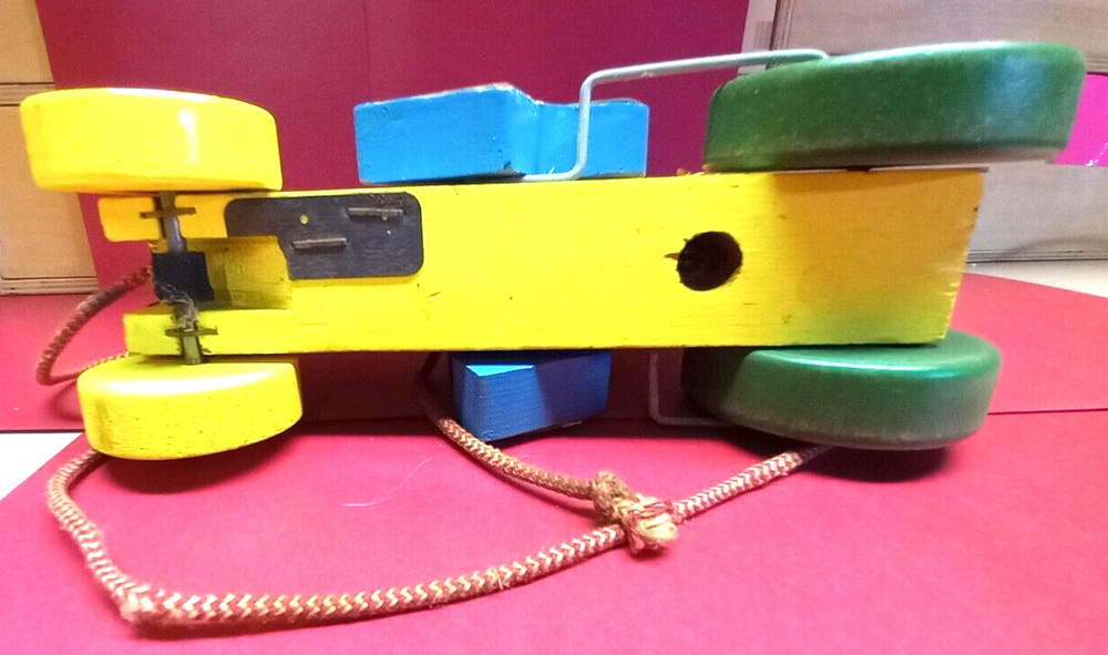 Vintage TRACTOR JACK Wooden Pull Toy