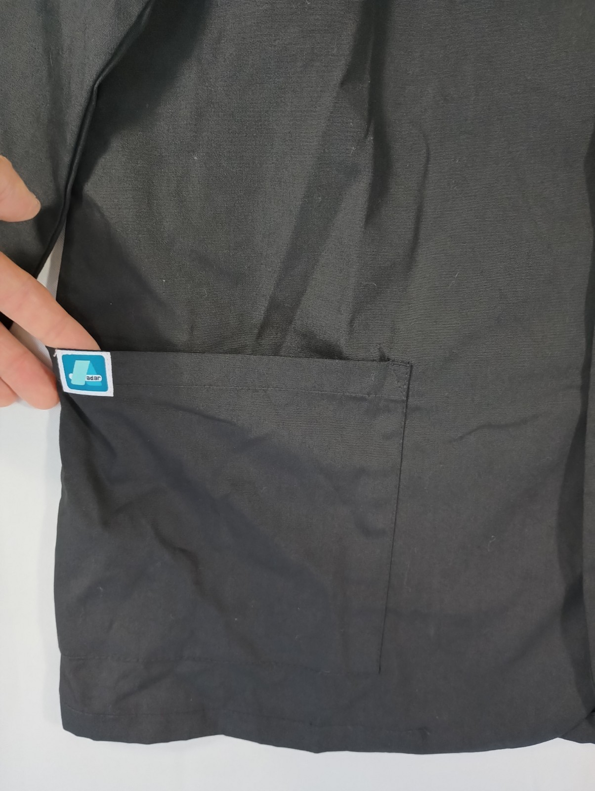 Adar NEW Unisex Large Black Doctor Nurse Multiple Pockets Consultation Coat