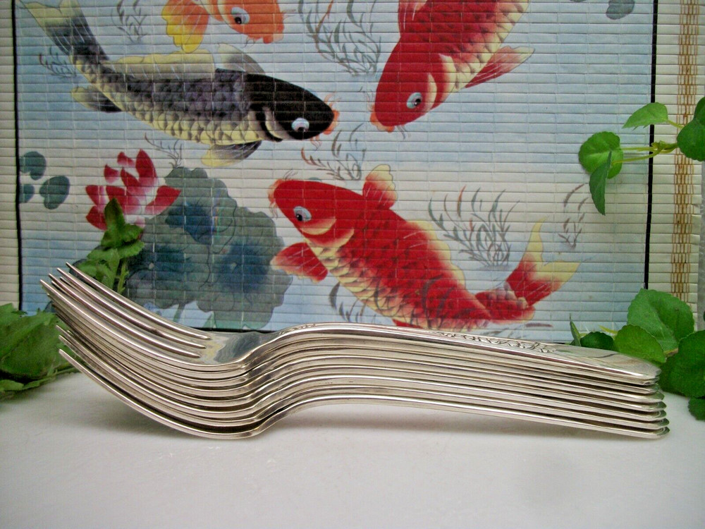 8 International Rogers Priscilla LADY ANN Silverplate Dinner Forks 1941