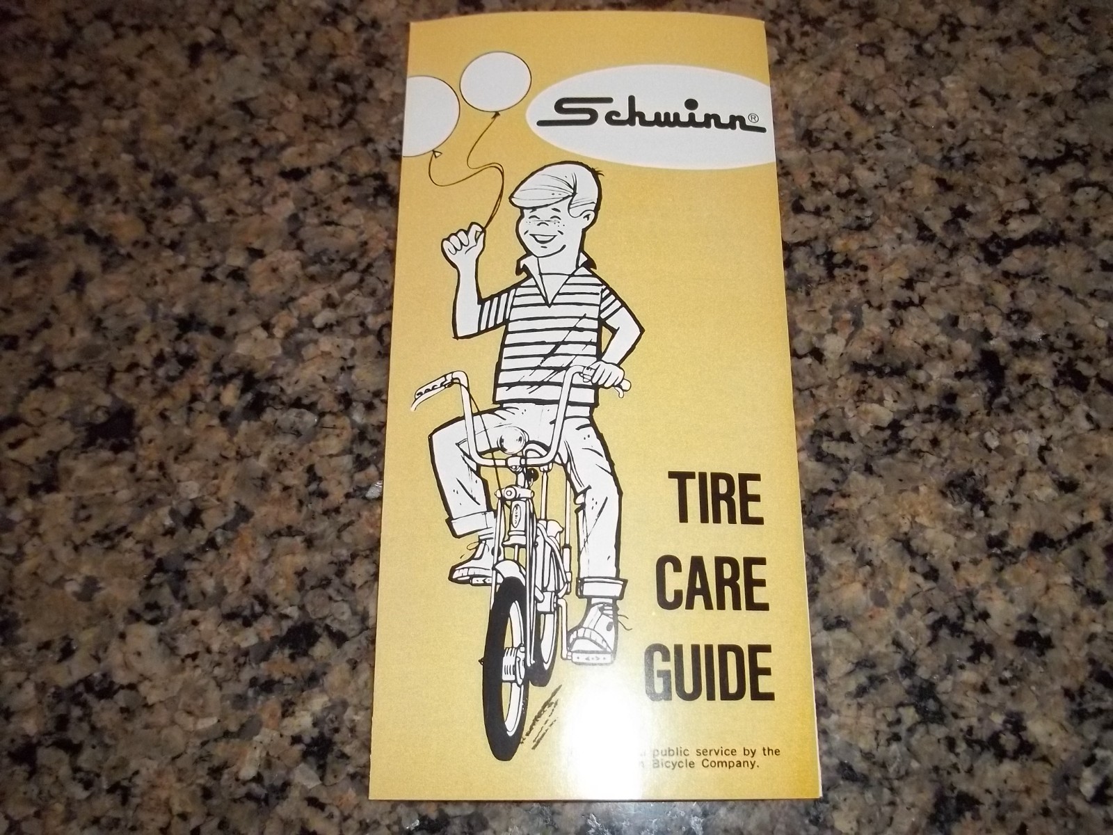 NOS SCHWINN STINGRAY KRATE 1970 TIRE CARE GUIDE ORIGINAL GREAT DISPLAY ITEM NEW