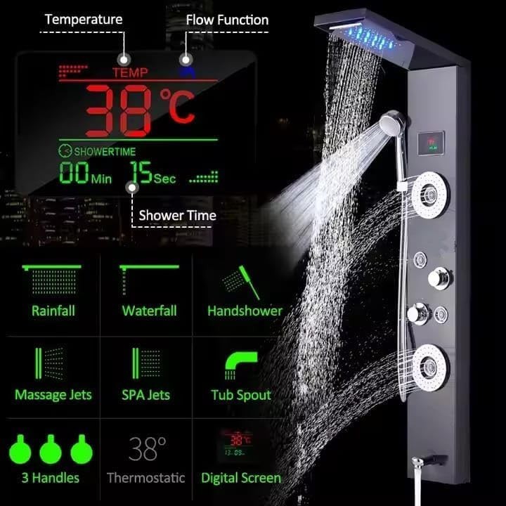 ZeeCry Bathroom 4 Body Message Jet Shower Panel Wall Mounted