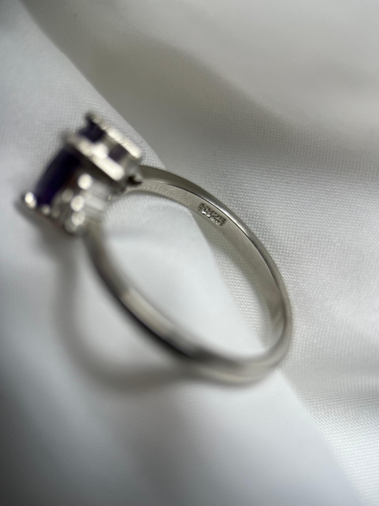 Natural AAA Amethyst Solitaire 925 Sterling Silver