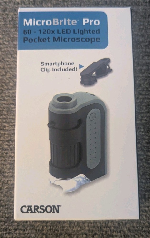 Carson Microbrite Plus Led Pocket Microscope 60X 120X Magnification Education...