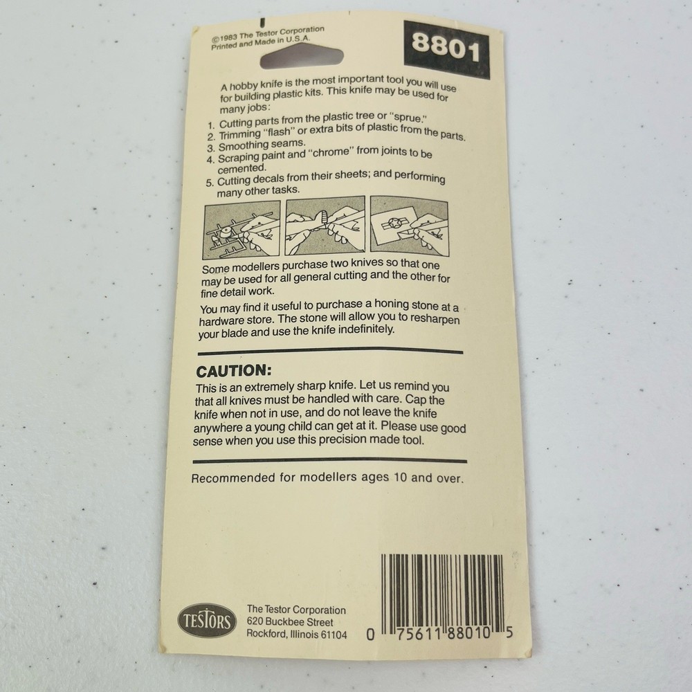 Testors Hobby Knife Open Box Plastic Kit Modelers 8801