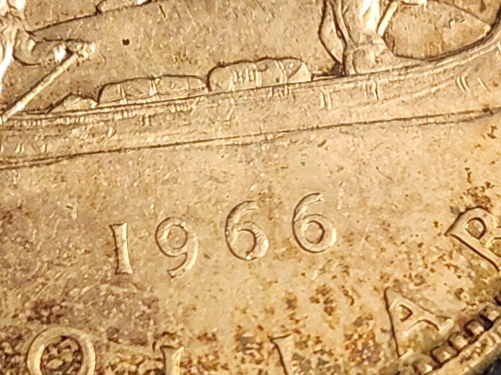 1966 Canada Silver Dollar Uncirculated Toned