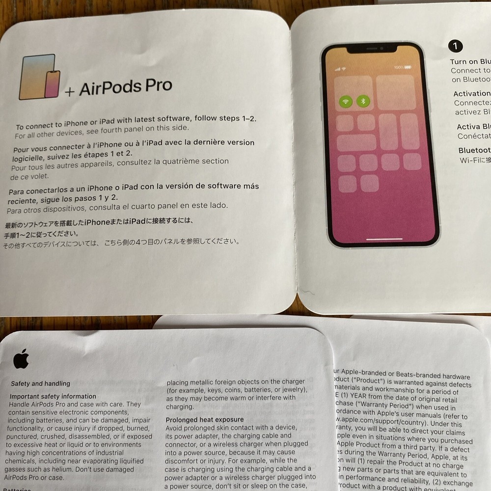 Genuine Apple Air Pods Quick Start User Guide - User Guide Only - 2021