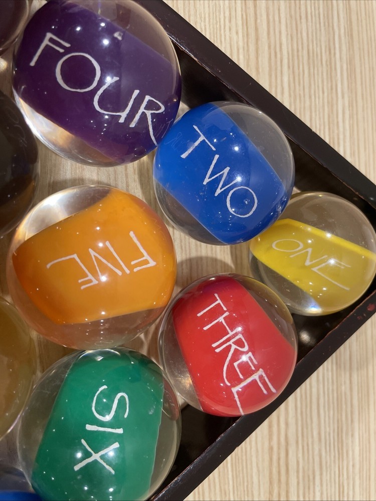 Optex Clear Lucite Pool Balls Complete Set